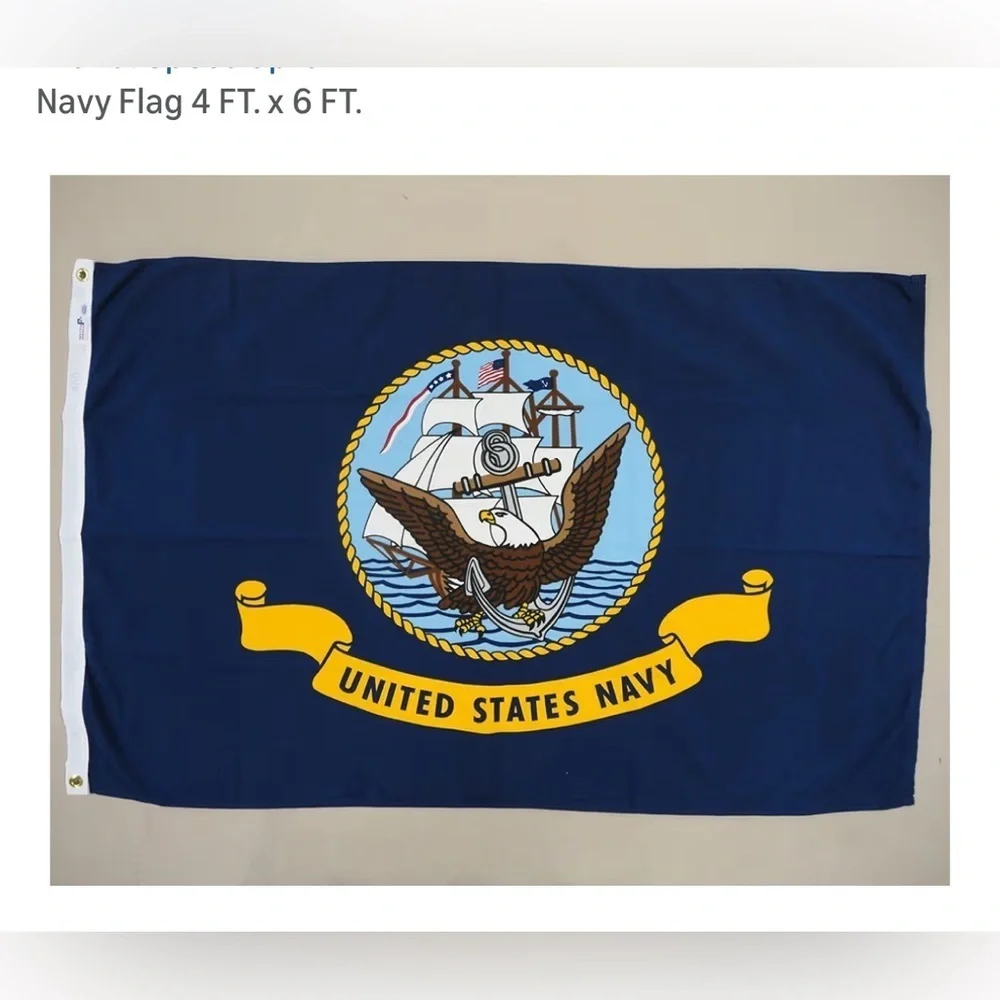 NEW- United States Navy Flag 4ft wide - 6ft Long Official Navy logo